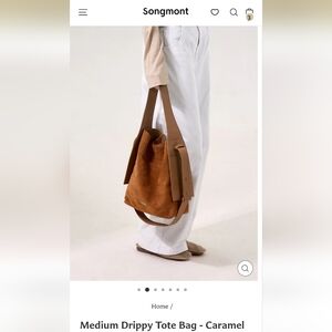 Songmont Medium Drippy Tote in Brown Suede